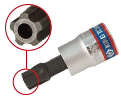 NASADKA  3/8''  Z  KOŃCÓWKĄ  TORX 5-RAMIENNĄ Z OTWOREM IPR 8 x 50mm King Tony