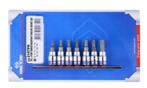KPL. NASADEK 1/4" TORX Z OTWOREM 7 szt., 2037 T10 - T40, BLISTER King Tony