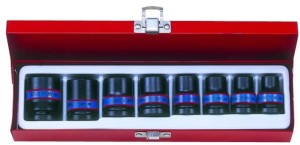 ZESTAW NASADEK  UDAROWYCH  1/2''   8cz.  KRÓTKIE  6-kąt.  10 - 24mm,  KASETA King Tony