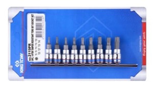 KPL. NASADEK 1/4" TORX Z OTWOREM 9 szt., 2037 T8 - T40, BLISTER King Tony