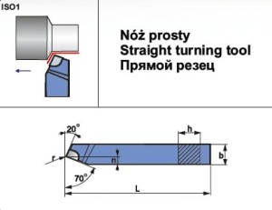 Nóż tokarski NNZb 2525 H10 (ISO 1L K10) PAFANA                     