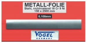 Precyzyjna taśma ze stali nierdzewnej 0,100x2500x150 mm                        