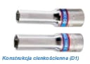 NASADKA DŁUGA CIENKOŚCIENNA 3/8''  10mm x 65mm  6-kąt,  DO ŚWIEC ŻAROWCYH, CHROM King Tony