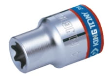 NASADKA  KRÓTKA  GWIAZDKOWA   3/8''  E4 x 28mm,  CHROM King Tony