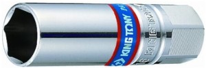 NASADKA  DO  ŚWIEC 3/8''  16mm x 65mm    6-kąt. CHROM,  WKŁADKA  GUMOWA King Tony