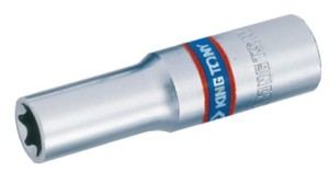 NASADKA  DŁUGA  GWIAZDKOWA   3/8''  E6 x 63mm,  CHROM King Tony