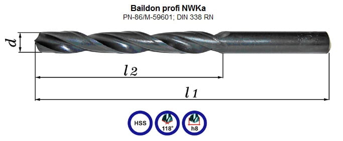 Wiertlo z chwytem cylindrycznym profi NWKa Ø  4,00