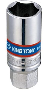 NASADKA  DO  ŚWIEC 3/8''  18mm x 63mm    6-kąt. CHROM,  WKŁADKA  SPRĘŻYNOWA King Tony