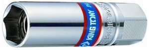NASADKA  DO  ŚWIEC 3/8''  16mm x 65mm    6-kąt. CHROM,  WKŁADKA  MAGNETYCZNA King Tony