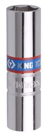 NASADKA  DO  ŚWIEC 3/8''  14mm x 63mm    6-kąt. CHROM,  WKŁADKA  GUMOWA King Tony