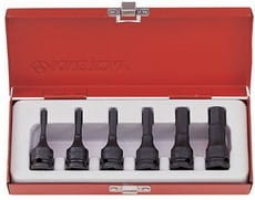 KOMPLET NASADEK  UDAROWYCH  Z  KOŃCÓWKĄ  HEX  3/8''  6cz.  4 - 12mm,  KASETA King Tony