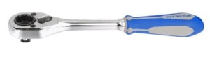 GRZECHOTKA Z NASADKĄ 12-kąt 19mm 1/2''  32 ZĘBY  250mm CHROM,  UCHWYT  GUMOWY