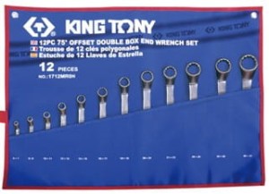 Komplet kluczy oczkowych odgiętych 75° 6-32mm King Tony  