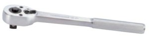 GRZECHOTKA  Z PRZYCISKIEM 1/2''   32 ZĘBY  250mm  CHROM,  UCHWYT  MOLETOWANY