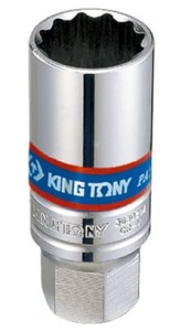 NASADKA  DO  ŚWIEC 3/8''  18mm x 63mm    12-kąt. CHROM,  WKŁADKA  SPRĘŻYNOWA King Tony
