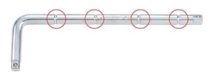 POKRĘTŁO  1/2''  TYP ''L''  90°  300mm, UCHWYT  DO PRZEDŁUŻKI 4121, CHROM