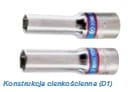 NASADKA DŁUGA CIENKOŚCIENNA 3/8''  12mm x 65mm  6-kąt,DO ŚWIEC ŻAROWYCH, CHROM King Tony