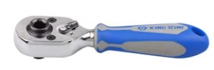GRZECHOTKA MINI 1/4''  72 ZĘBY Z UCHWYTEM DO BITÓW 1/4" 108mm  CHROM,  UCHWYT  GUMOWY King Tony