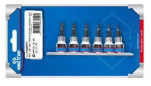 ZESTAW NASADEK 3/8 " TORX 5-RAMIENNYCH 6cz. IPR10 - IPR30,  CHROM,  SZYNA, BLISTER King Tony