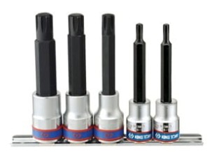 KPL. NASADEK  RIBE  3/8" + 1/2"  5cz. M7 - M13,  CHROM,  SZYNA, BLISTER King Tony