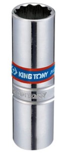NASADKA  DO  ŚWIEC 3/8''  14mm x 63mm    12-kąt. CHROM,  WKŁADKA  SPRĘŻYNOWA King Tony
