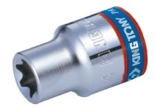 NASADKA  KRÓTKA  GWIAZDKOWA   3/8''  E4 x 28mm,  CHROM King Tony