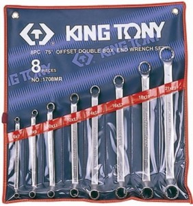Komplet kluczy oczkowych odgiętych 75° 6-23mm King Tony 