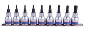 KPL. NASADEK  TORX  3/8''  9cz. T10 - T50,  CHROM,  SZYNA, BLISTER King Tony