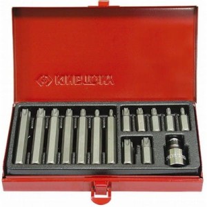 ZESTAW BITÓW 10mm  15cz.  TORX  T20 - T55, KASETA King Tony