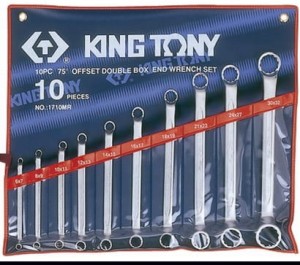 Komplet kluczy oczkowych odgiętych 75° 6-32mm King Tony 