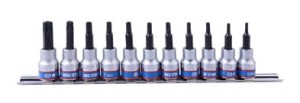 ZESTAW NASADEK 3/8" TORX Z OTWOREM 11cz. T8 - T50, CHROM, SZYNA, BLISTER King Tony