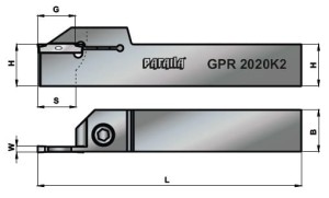 Nóż tokarski składany do rowkowania GPR 2525M3 PAFANA    