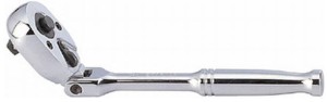 GRZECHOTKA  Z PRZYCISKIEM 1/4''  ŁAMANA   24 ZĘBY  150mm  CHROM, UCHWYT POLEROWANY King Tony