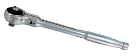 GRZECHOTKA  3/8'' Z RUCHOMĄ GŁOWICĄ 72 ZĘBY, Z PRZYCISKIEM, 235mm,  UCHWYT  POLEROWANY King Tony